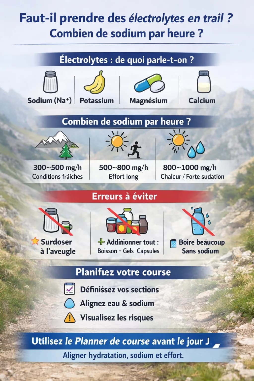 Faut-il prendre des électrolytes en trail ? Combien de sodium par heure ?