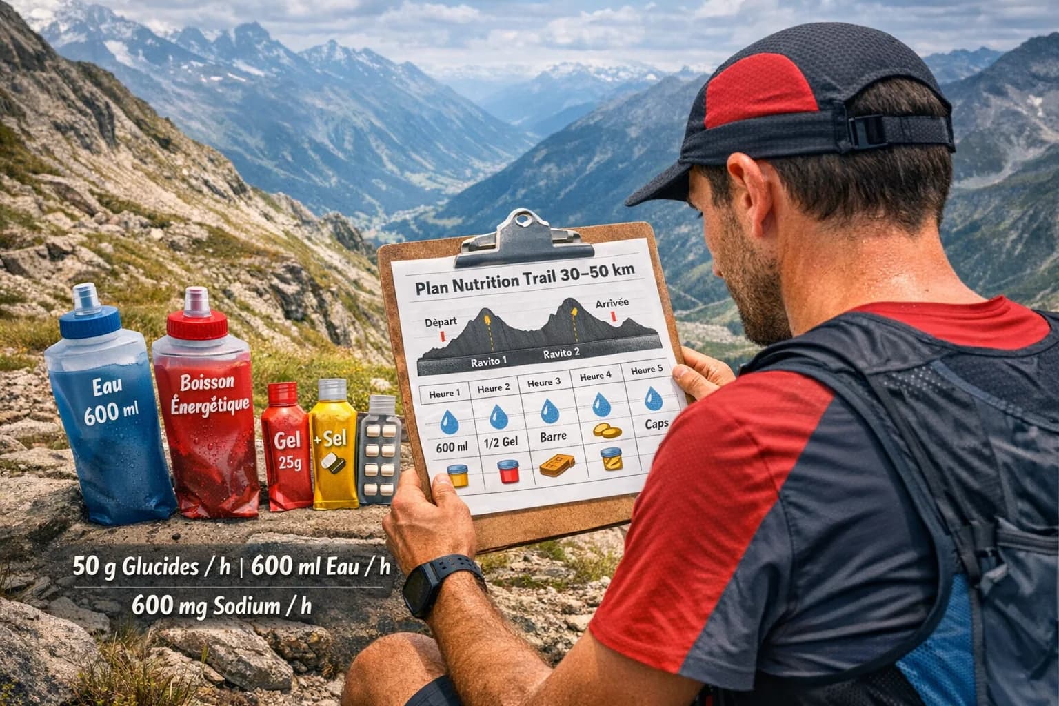 Planification nutrition et hydratation sur un trail de 30 à 50 km